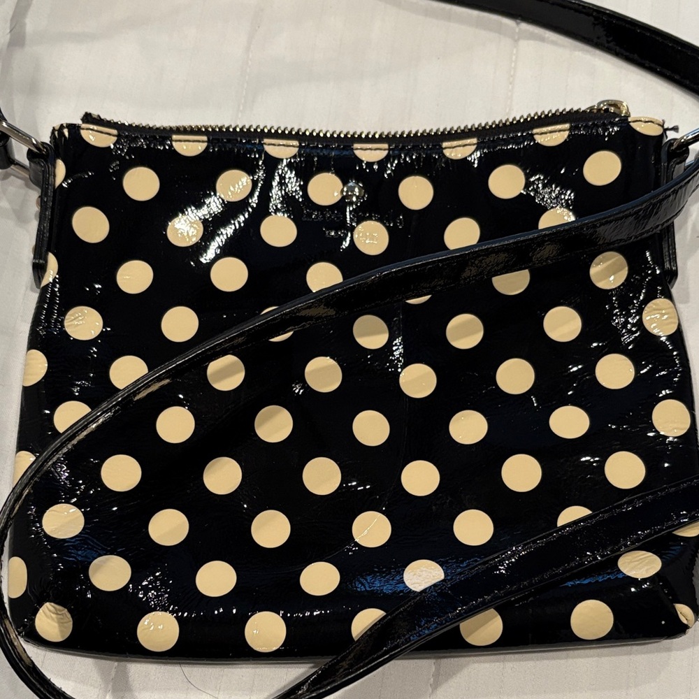 Kate Spade Black and Cream Polka Dot Crossbody Bag
